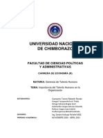 Tarea 2 IMPORTANCIA DE ADMINISTRAR EL TALENTO HUMANO EN LA ORGANIZACIÓN