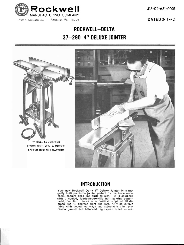 Rockwell Jointer PDF Knife Blade