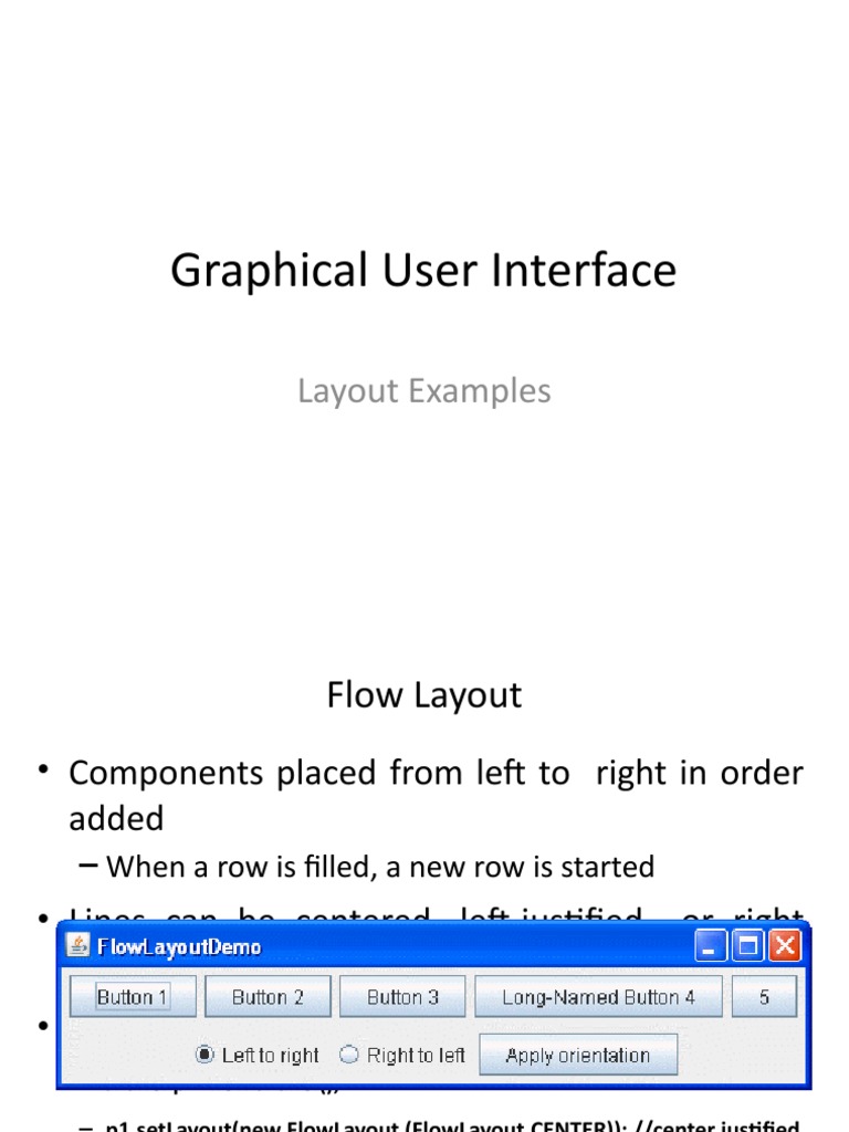 Graphical User Interface: Layout Examples | PDF | Page Layout ...
