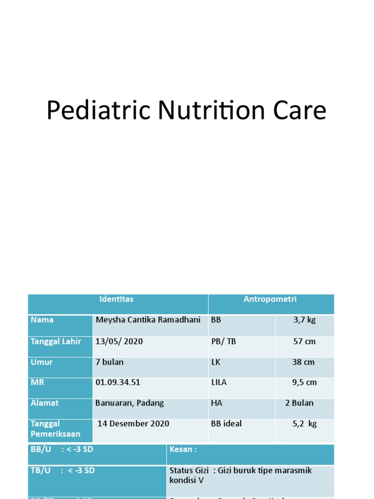 Pediatric Nutrition Care PDF