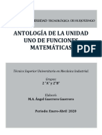 Antología de La Unidad Uno de Funciones Matemáticas: Técnico Superior Universitario en Mecánica Industrial. Grupos