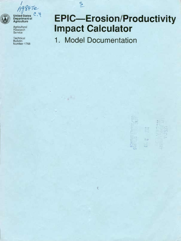 EpicModelDocumentation PDF | PDF | Surface Runoff | Soil