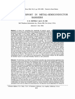 Current Transport in Metal-Semiconductor Barriers: Solid-State Electronics