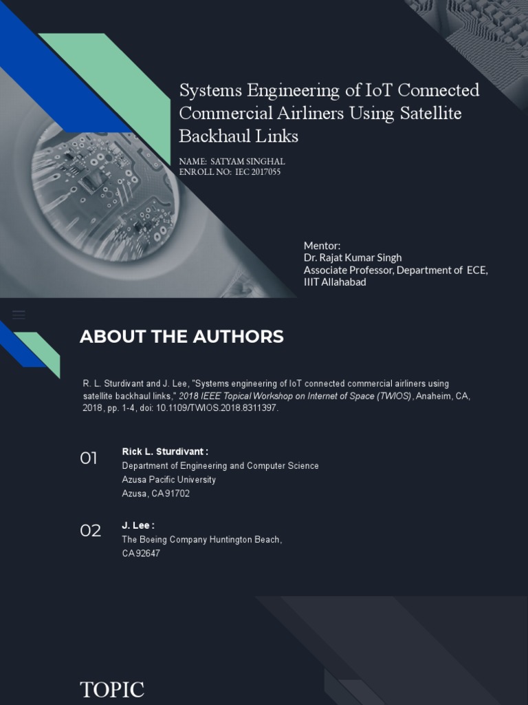IoT Systems Engineering for Airliners | PDF | Communications Satellite ...