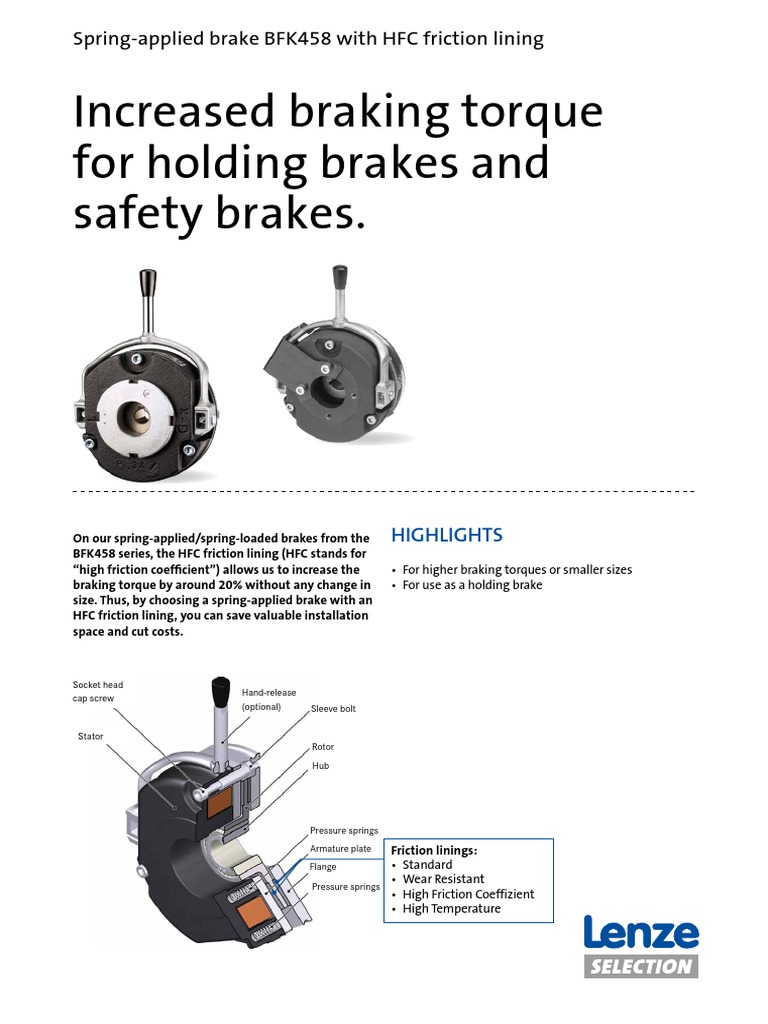 HFC Holding Brake with Enhanced Torque | PDF | Brake | Electric Motor