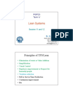 PGP23 - Lean Systems -  Lecture 11 and 12