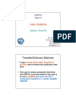 Lean Systems: Transfer/Delivery Batches