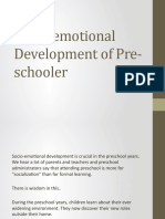 Preschoolers' Socio-Emotional Development