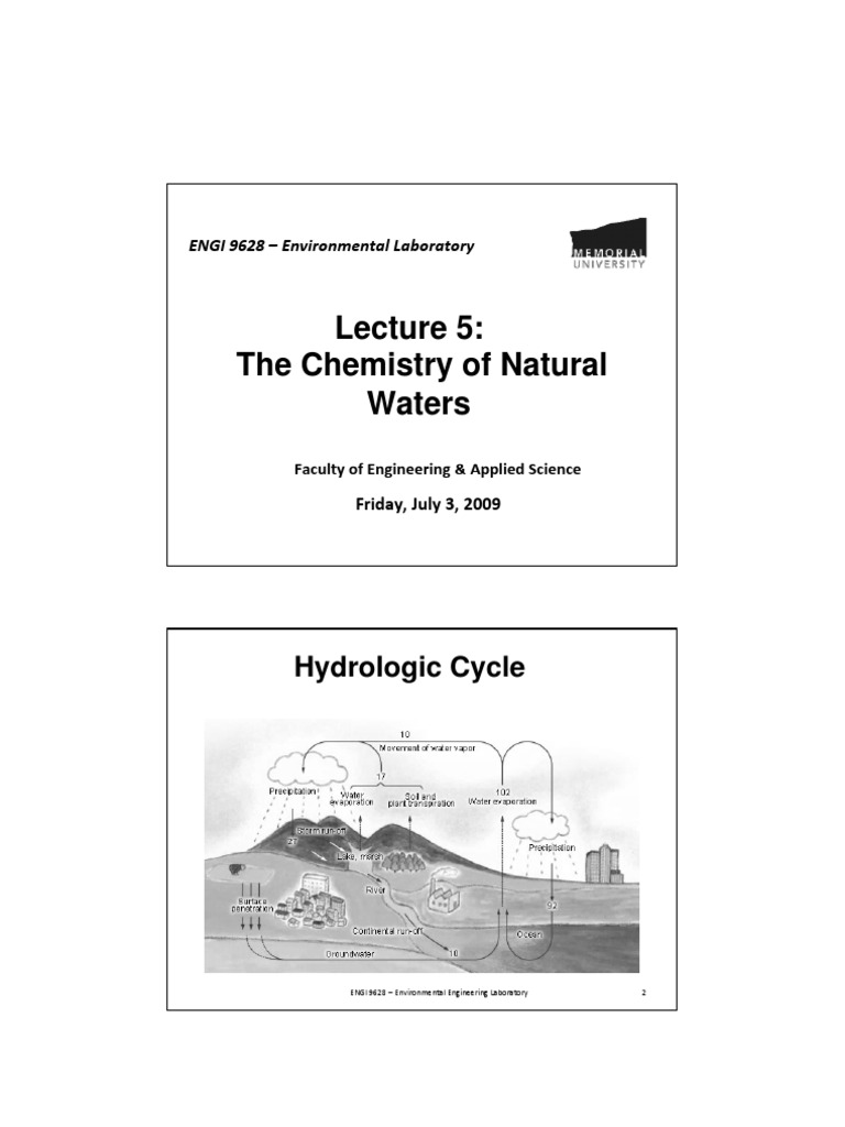 Chemistry of Natural Waters PDF Solubility Materials