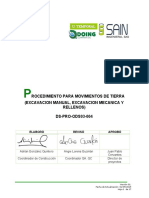 Ds-Pro-Ods03-004 Movimiento de Tierras (Exc Manual, Mecanica y Rellenos)