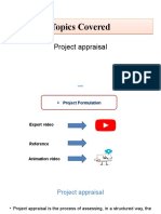 Topics Covered Topics Covered: Project Appraisal