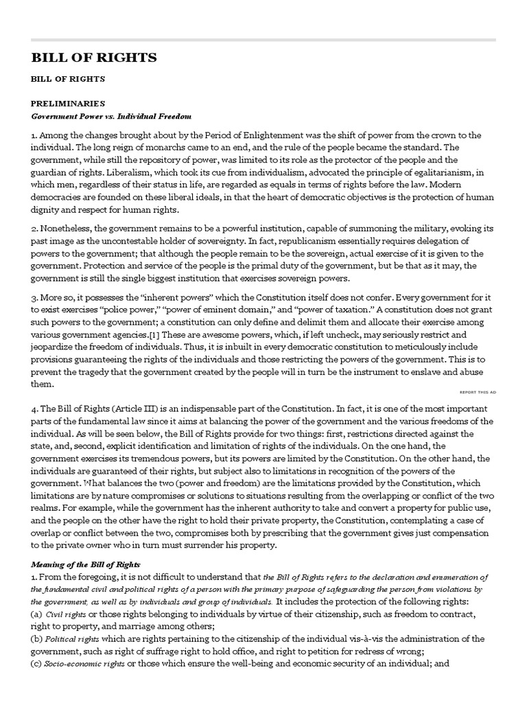 Bill of Rights | PDF | Search And Seizure | Telephone Tapping