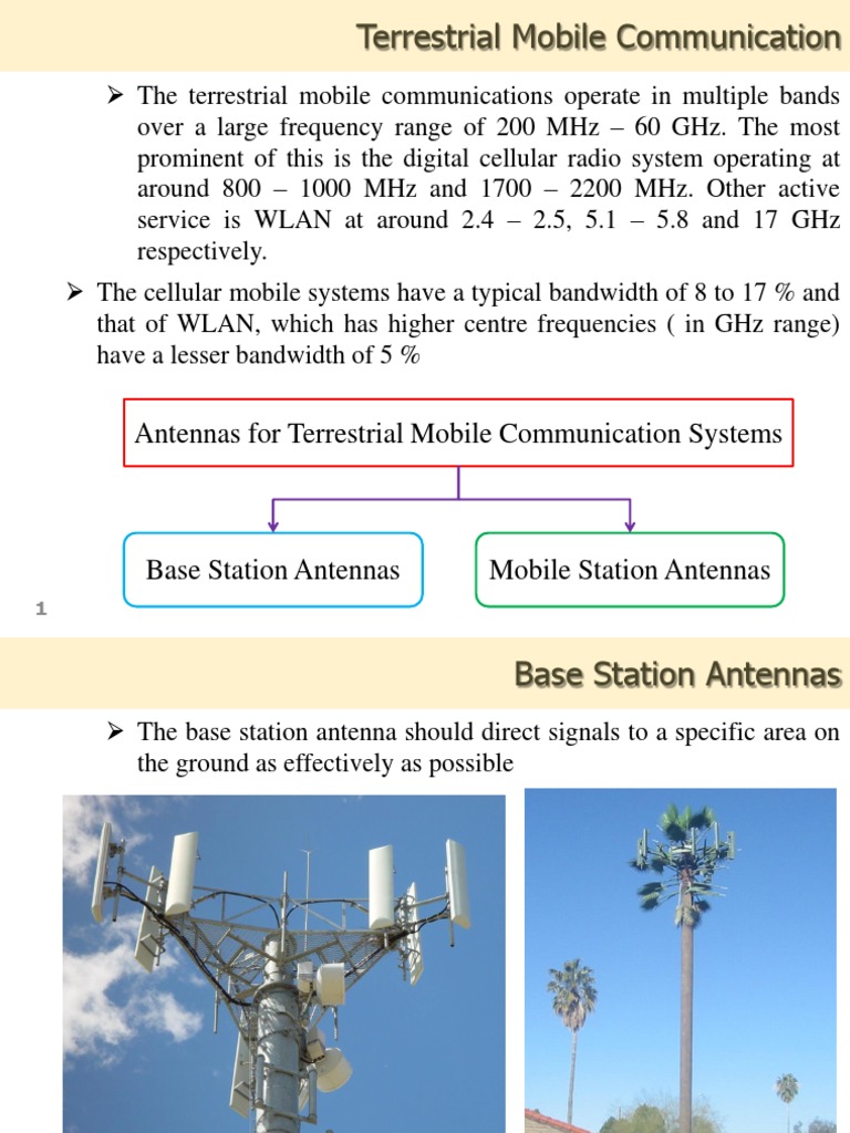 Antennas in Terrestrial Mobile Communication | PDF | Ultra Wideband ...