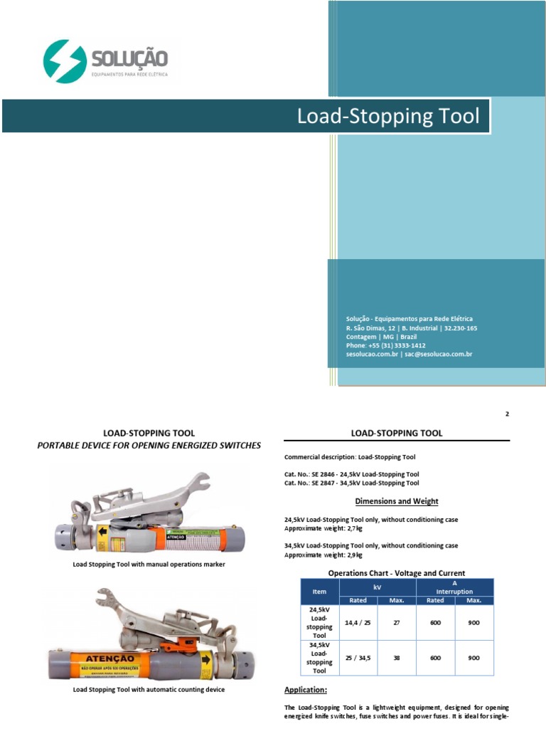 Load-Stopping Tool Specifications | PDF | Fuse (Electrical) | Switch