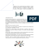 Ventilación ductos clasificación materiales