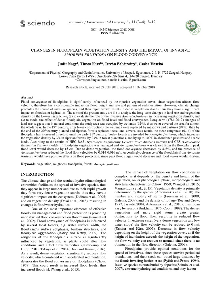 Impact of Amorpha fruticosa on Floodplain | PDF | Flood | Floodplain
