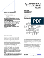 Sigmadsp 28/56-Bit Audio Processor With 2Adc/4Dac Adau1701: Preliminary Technical Data