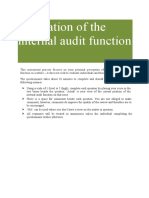 Evaluation of The Internal Audit Function