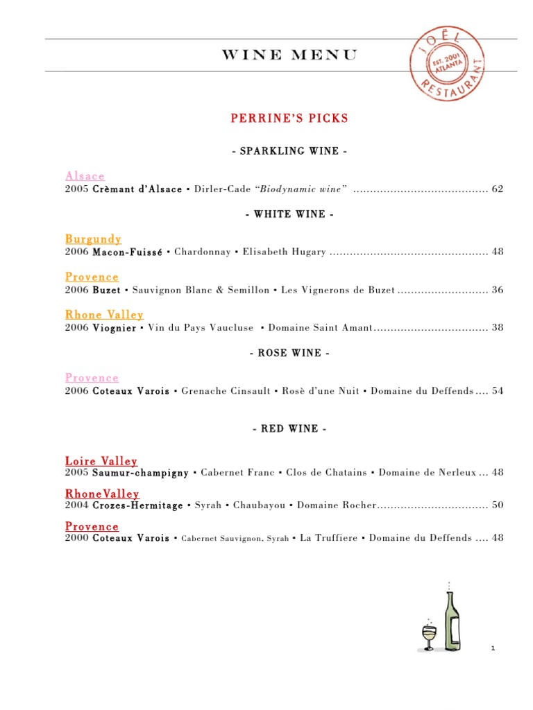 Wine List: Sparkling, White, Rosé, Red | PDF | Champagne | California Wine