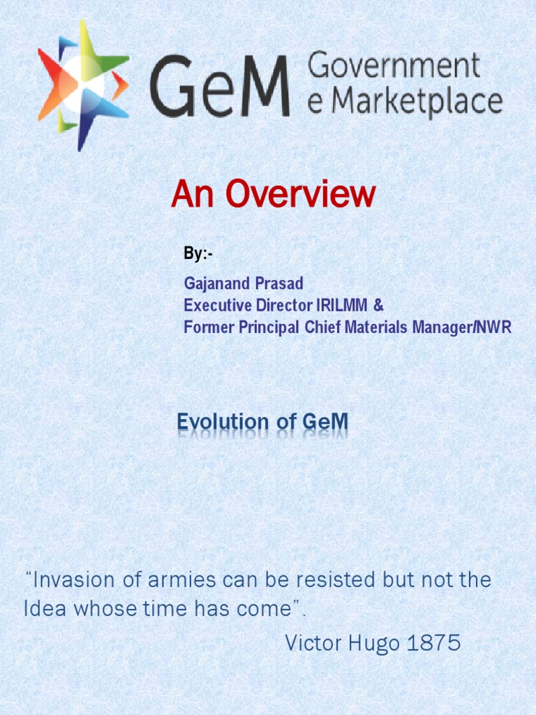 Evolution and Features of GeM | PDF | Procurement | E Commerce