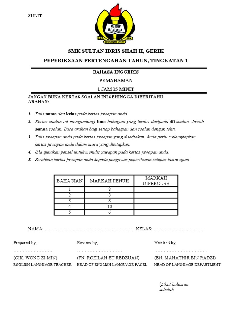 P1 Form 1 | PDF | Water | Nature