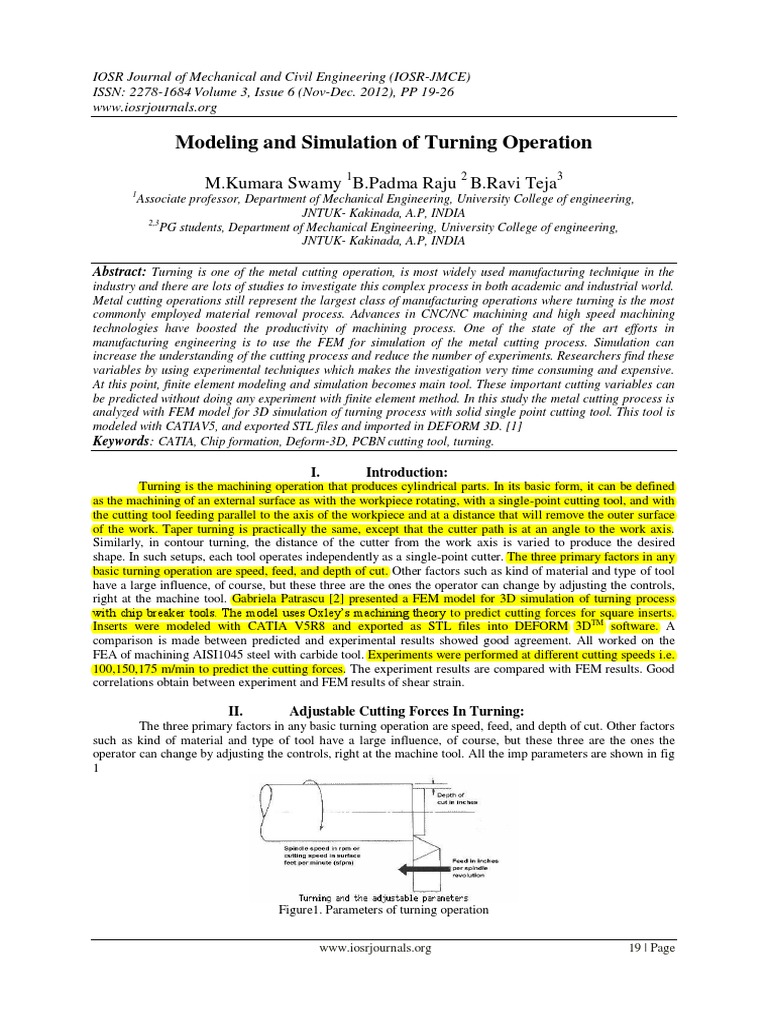 Modeling and Simulation of Turning Operation | PDF | Machining ...