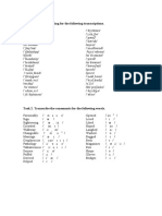 Transcription Activities (English Phonology) PDF