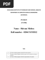 Name - Shivam Mishra Roll Number - 0206CS193D12