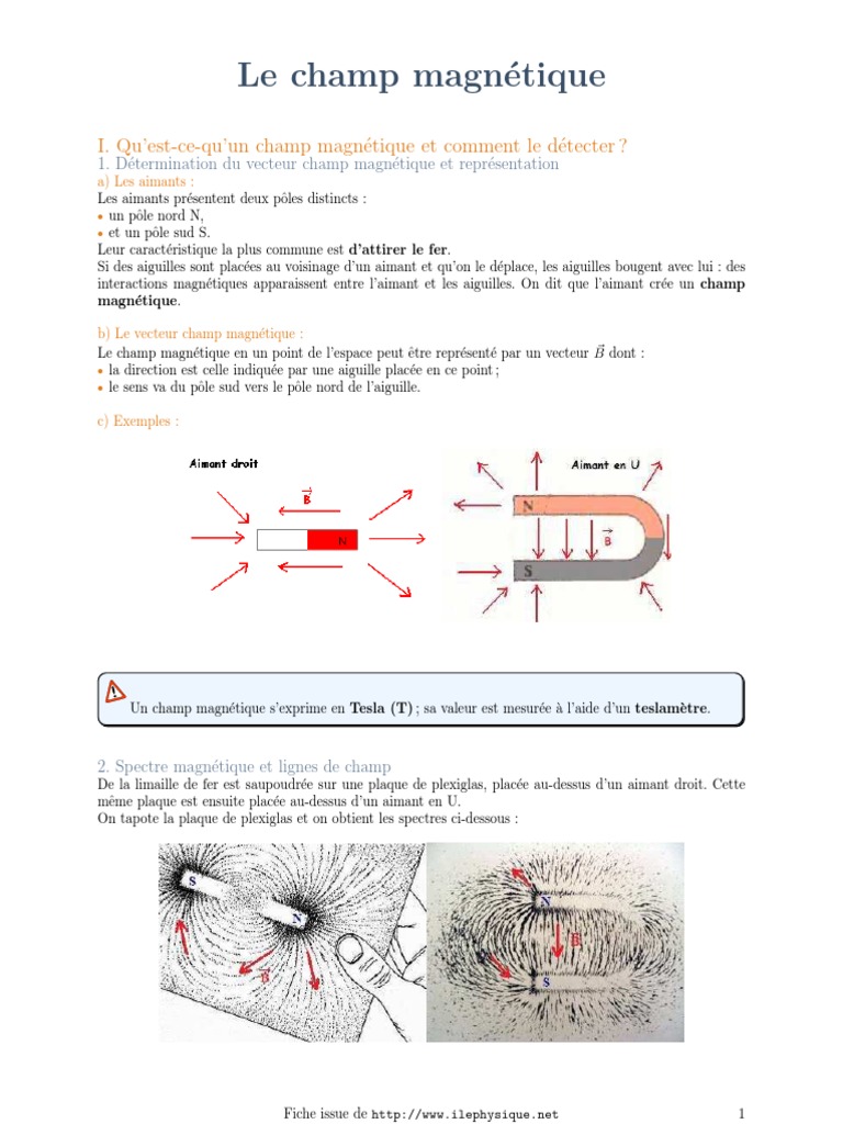ILEPHYSIQUE - Phys - 1s Le Champ Magnetique, PDF, Champ magnétique