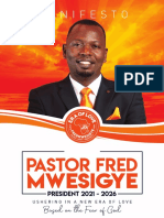 Pastor Fred Mwesigye Manifesto 