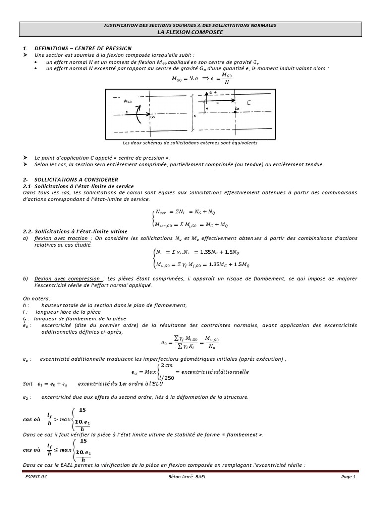 BA - Flexion Composée PDF | PDF | Flambage | Flexion (matériau)