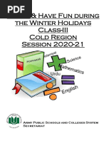 Learn & Have Fun During The Winter Holidays Class-III Cold Region Session 2020-21