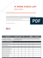 Scope of Work Check List: Responsibility Matrix