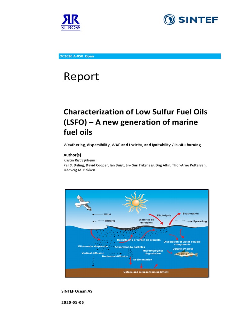 Low Sulfur Marine Fuel Oils: Characterization & Spill Response | PDF ...