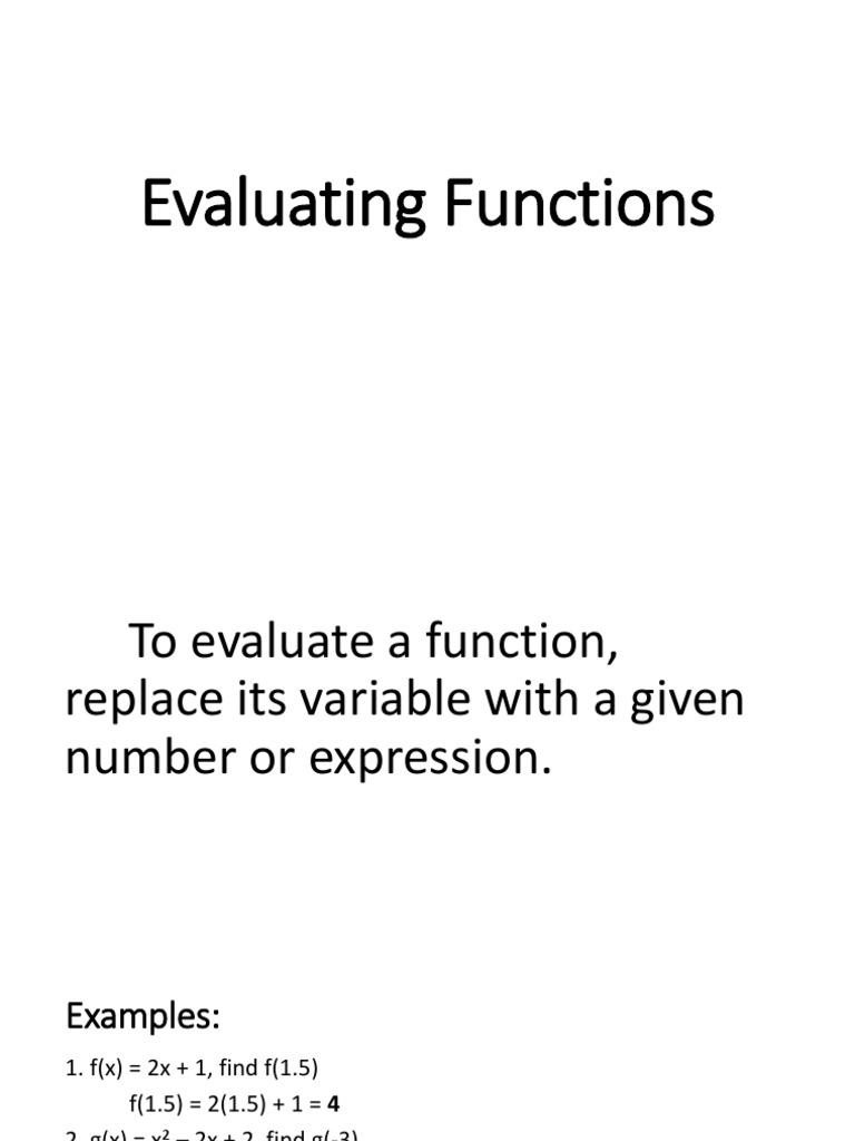 Lesson 1.2 - 1.3 - Evaluating Functions & Operations On Functions | PDF ...