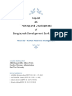 On Training and Development of Bangladesh Development Bank Limited