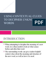 Using Contextual Clues To Decipher Unknown Words