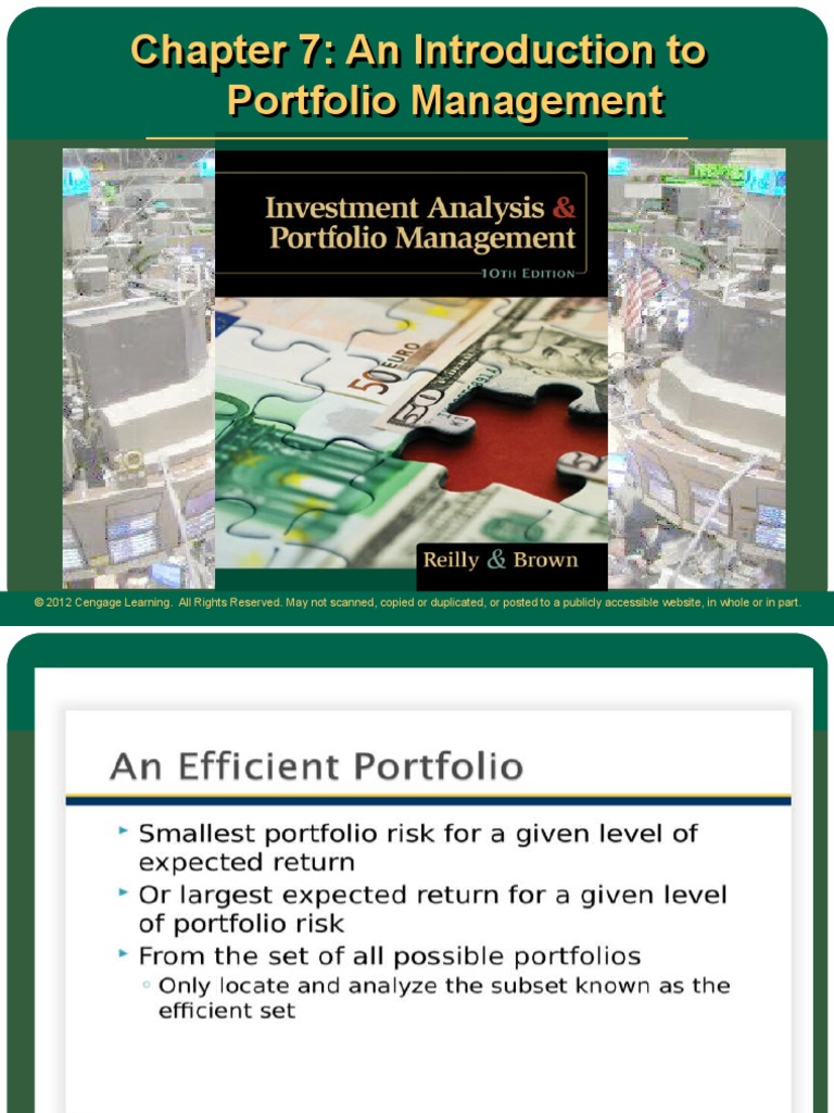 Chapter 7: An Introduction To Portfolio Management | PDF | Modern ...