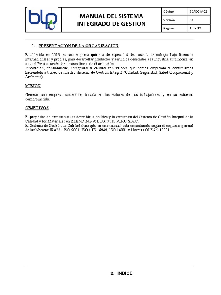 Manual de Gestion Integral | PDF | Calidad (comercial) | Sistema de ...