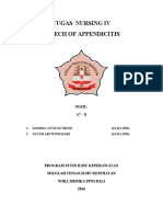 Tugas Nursing Iv Speech of Appendicitis: Oleh: A7 - E