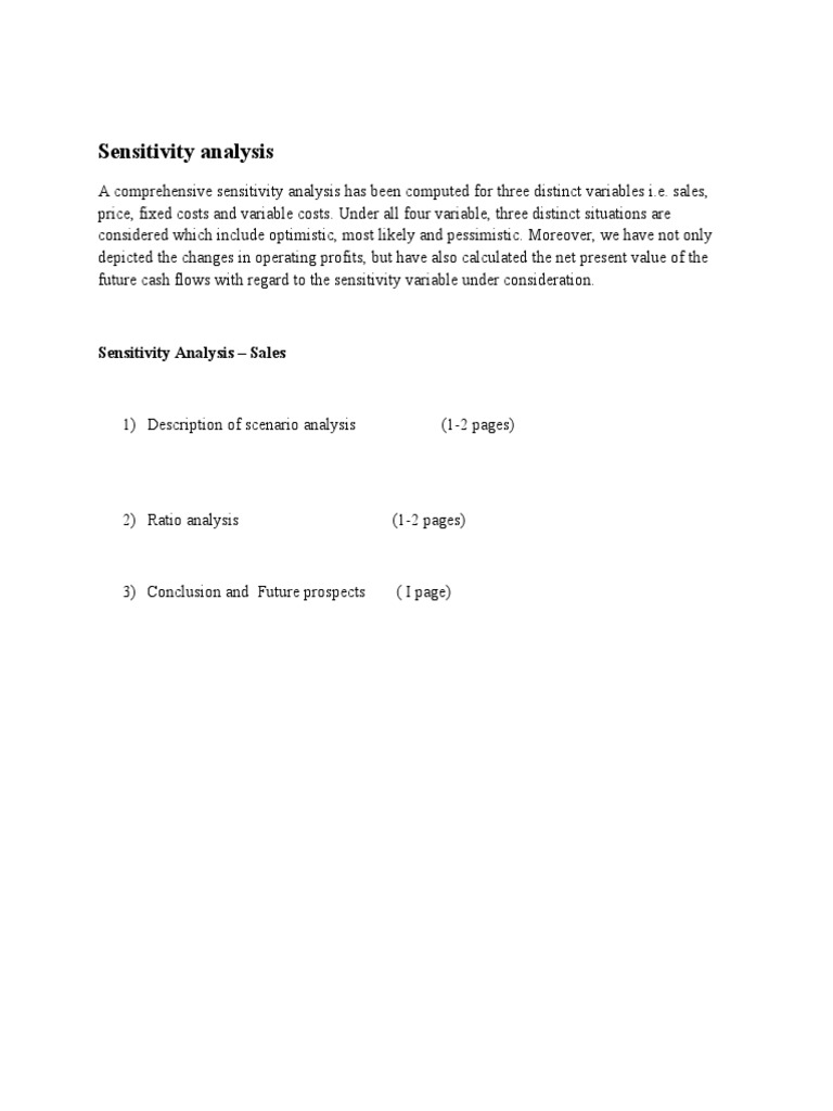 Sensitivity Analysis of Key Variables | PDF