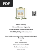 Ninevah University College of Electronics Engineering Systems & Control Engineering Department SCE3201 Digital Signal Processing-I Lab