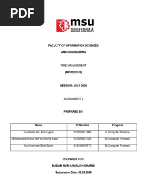 Time Management_Assignment 2
