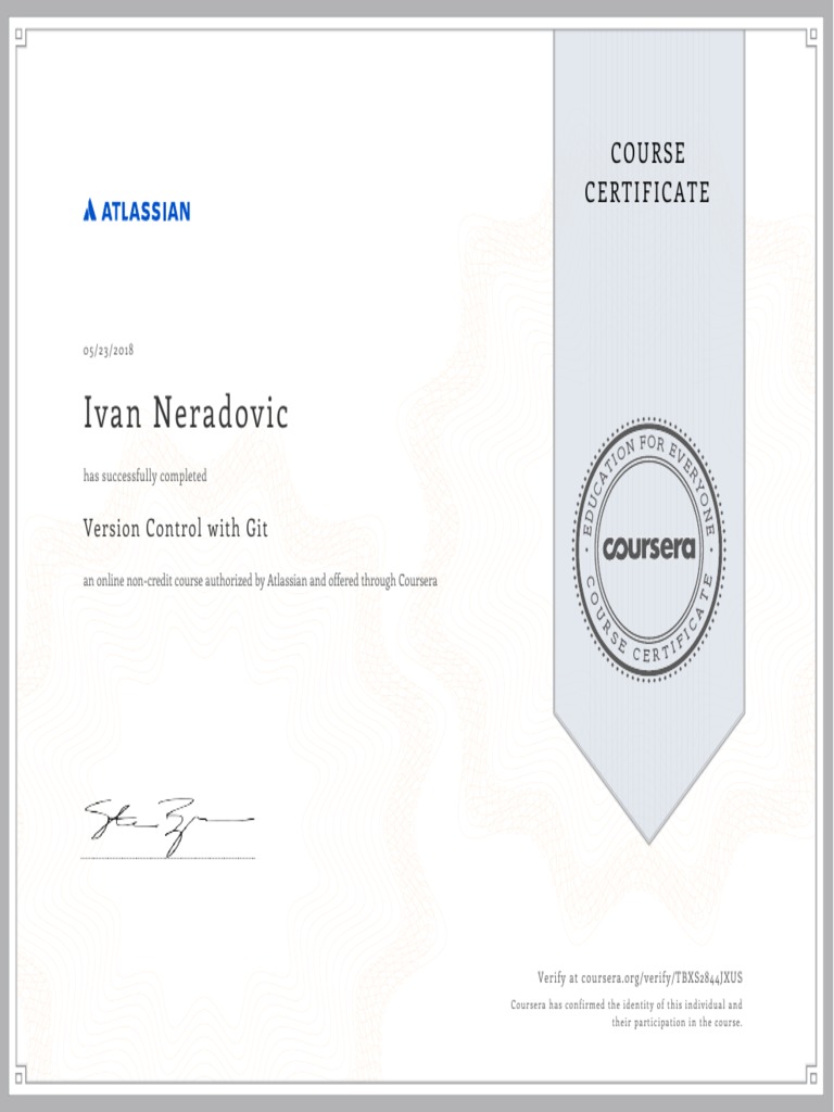 Version Control with Git Certificate | PDF | Business