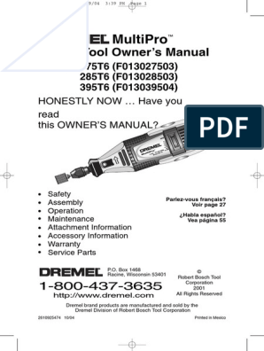 Manual Dremel Multipro, PDF, Ac Power Plugs And Sockets