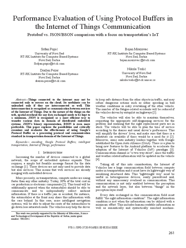 Performance Evaluation of Using Protocol PDF | PDF | Json | Xml