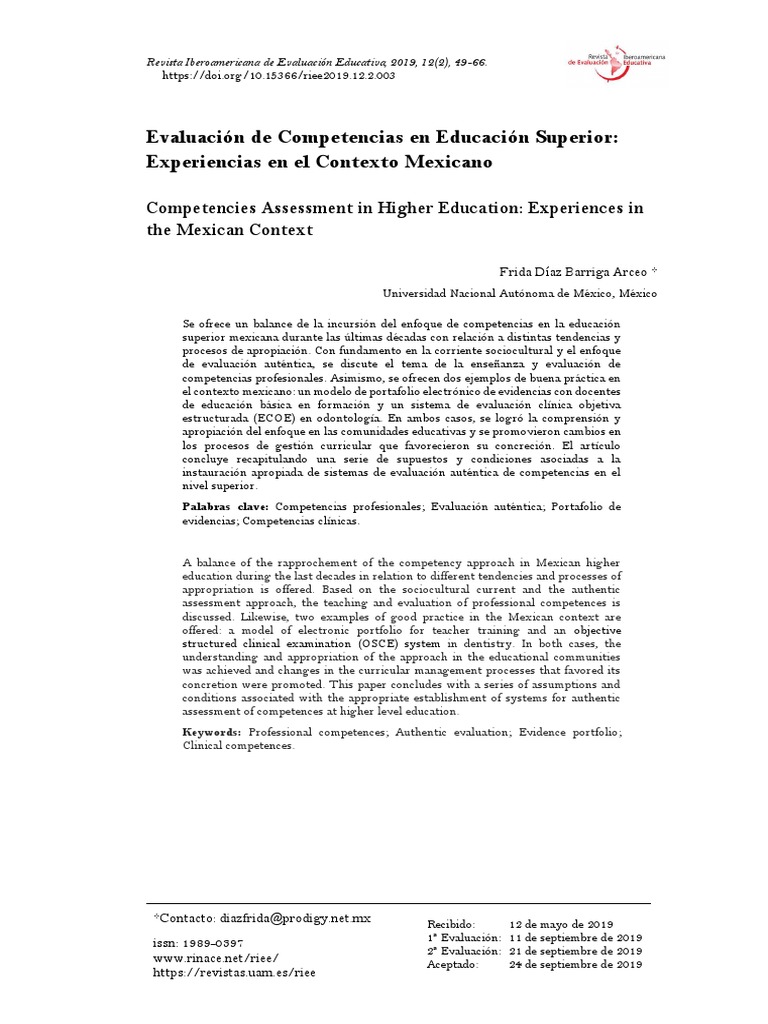 Evaluacion de Competencias en La Educación Superior PDF | PDF ...