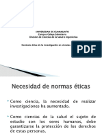 Contexto ético de la investigaciión en ciencias de la salud