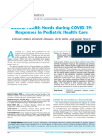 Mental Health Needs During COVID-19: Responses in Pediatric Health Care
