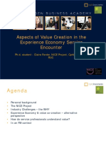 Aspects of Value Creation in The Experience Economy Service Encounter